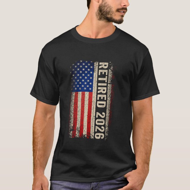 Retired 2026 Not My Problem Anymore American Flag  T Shirt (Framsida)