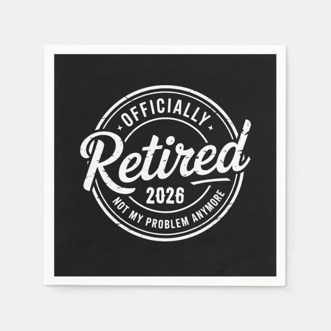 Retired 2026 Not My Problem Anymore Retirement Pappersservett (Framsidan)