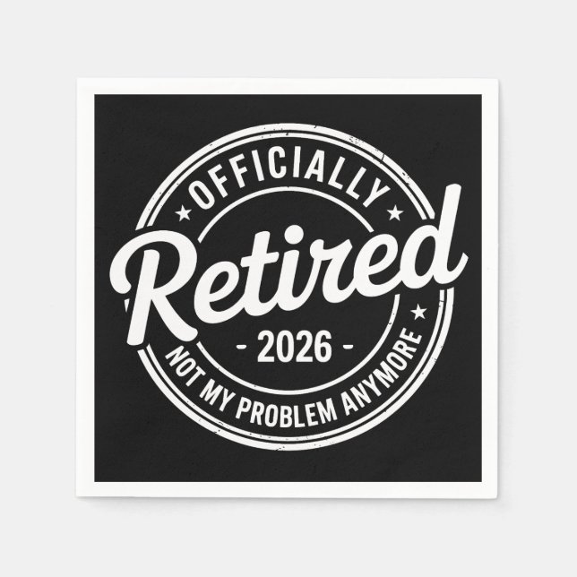 Retired 2026 Not My Problem Anymore Retirement Pappersservett (Framsidan)