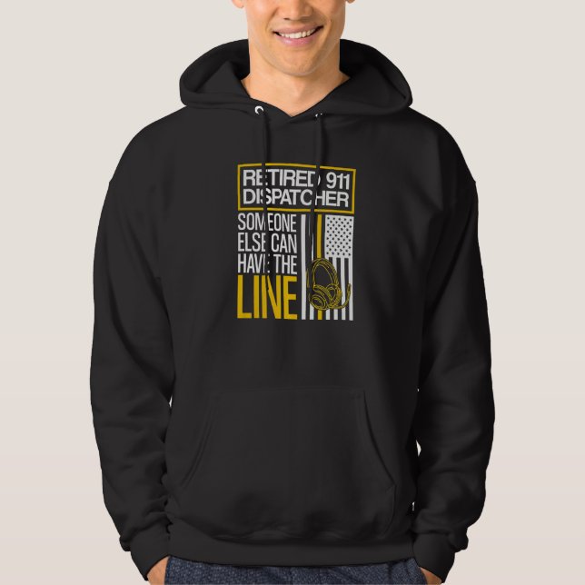 Retired 911 Dispatcher Retirement Hoodie (Framsida)
