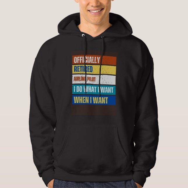 Retired Airline Pilot Retirement  Retired Pilot Hoodie (Framsida)