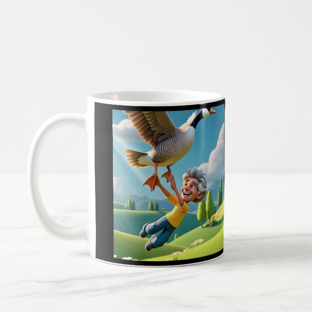 " RETIRED AND LYCKLIG " KAFFEMUGG (Vänster)