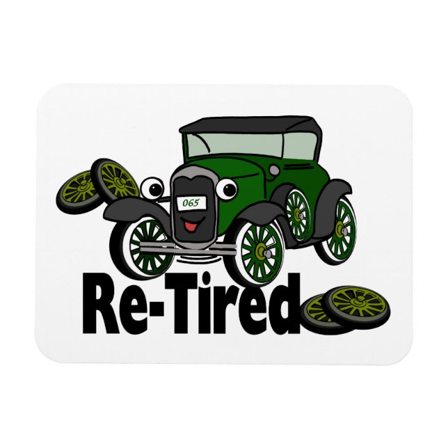 ReTired Antique Car Humor Magnet (Horisontell)