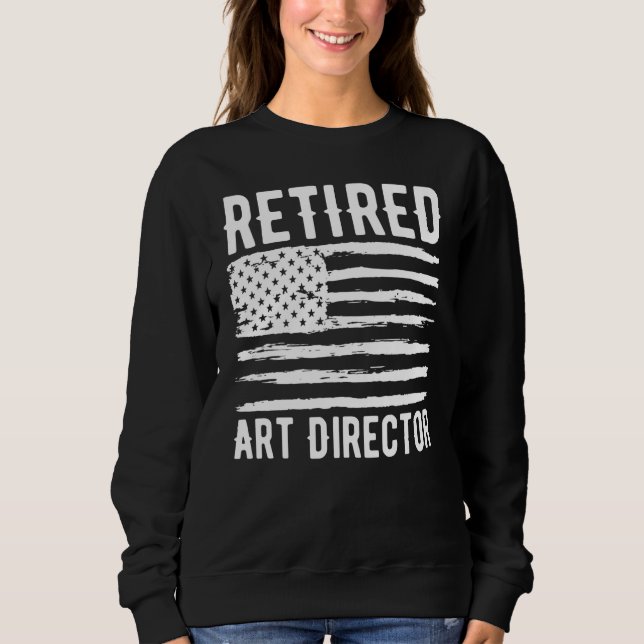 Retired Art Director Profession American Flag T Shirt (Framsida)