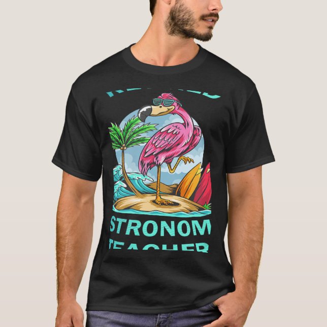 Retired Astronomy Teacher Flamingo T Shirt (Framsida)