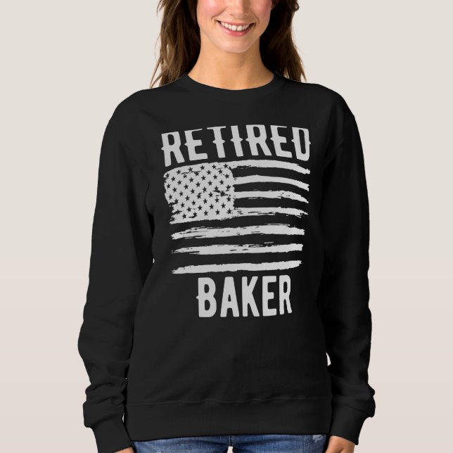 Retired Baker Profession American Flag Premium T Shirt (Framsida)