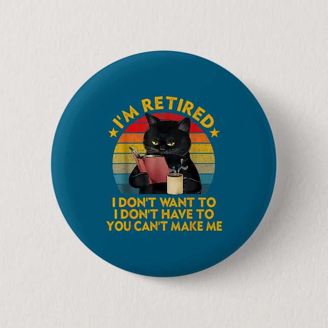 Retired Black Cat Coffee Funny Retirement 2026 Wom Knapp (Framsida)