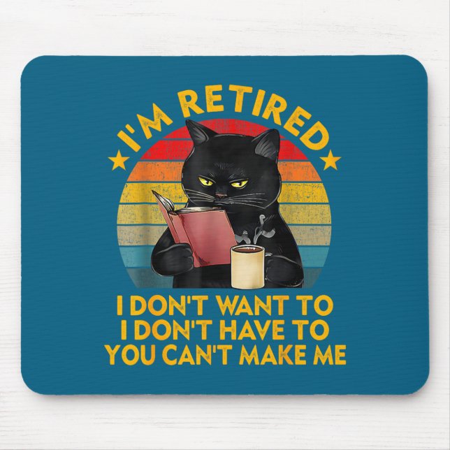 Retired Black Cat Coffee Funny Retirement 2026 Wom Musmatta (Framsidan)