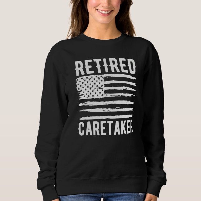 Retired Caretaker Profession American Flag Premium T Shirt (Framsida)