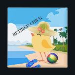 RETIRED CHICK: Chick vid Beach Magnet<br><div class="desc">RETIRED CHICK: Chick vid Beach-julprydnaden. VIRGINIA5050* - Kreativ och ovanliga presenter för tillfällen på www.zazzle.com/virginia5050*</div>