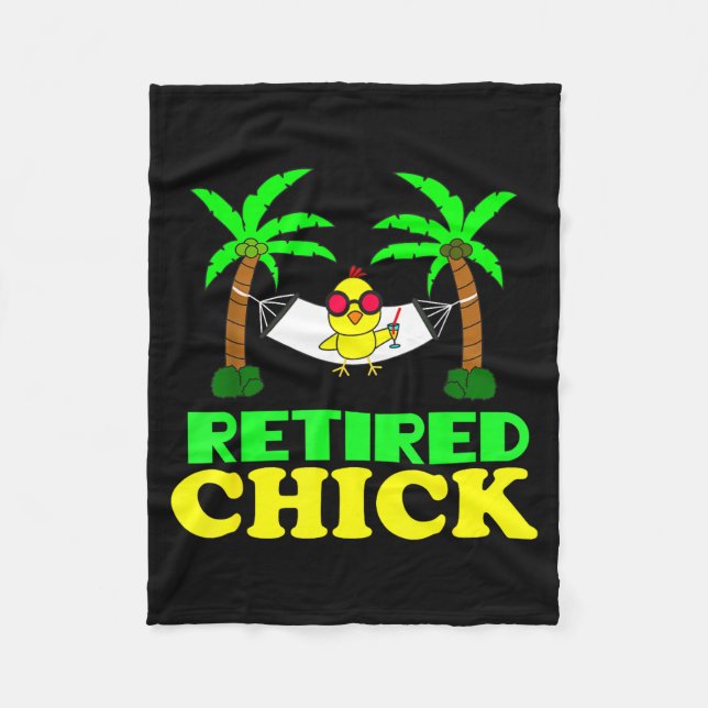 Retired Chick Humor Funny Retirement Party Gift Ne Fleecefilt (Framsidan)
