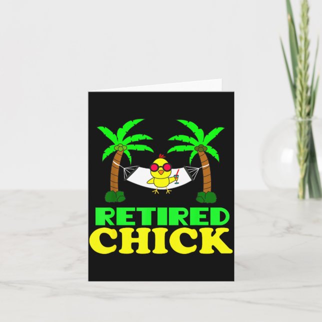 Retired Chick Humor Funny Retirement Party Gift Ne Kort (Framsida)