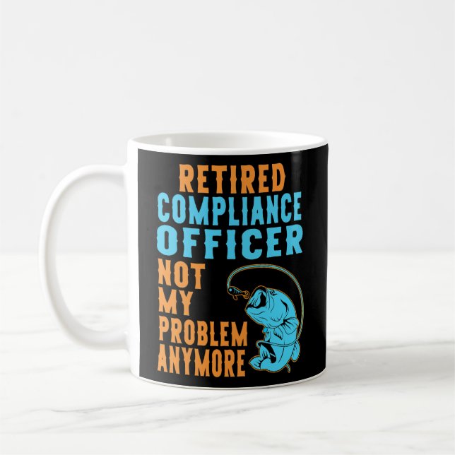 Retired Compliance Officer Fishing Lover Kaffemugg (Vänster)