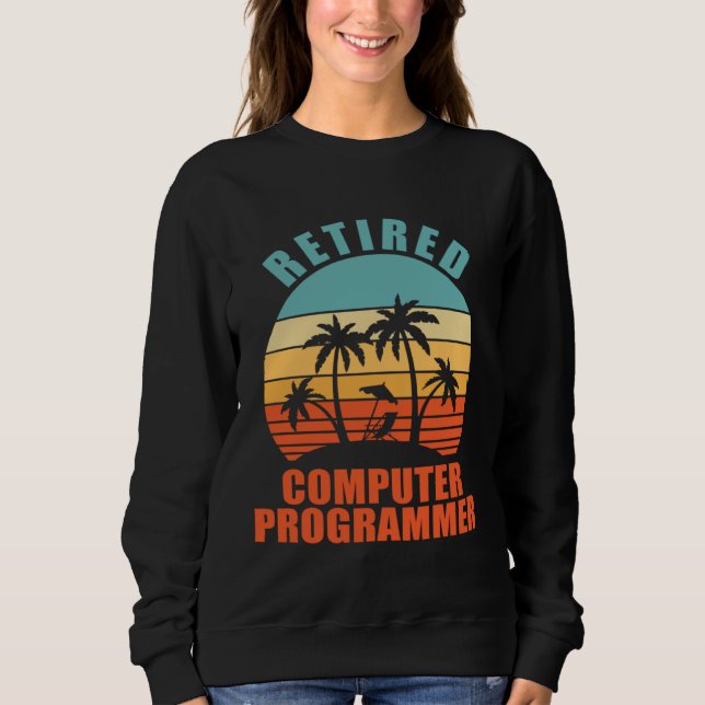 Retired Computer Programmer  Happy Retirement T Shirt (Framsida)