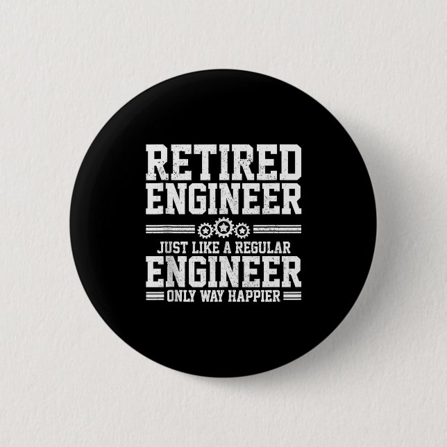 Retired Engineer Engineering Funny Saying Retireme Knapp (Framsida)