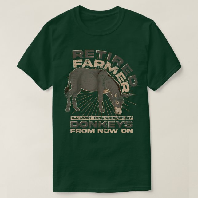 Retired Farmer Farm Animal Retirement Funny Donkey T Shirt (Design framsida)