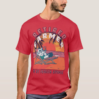 Retired Farmer Funny Vintage Retirement  T Shirt