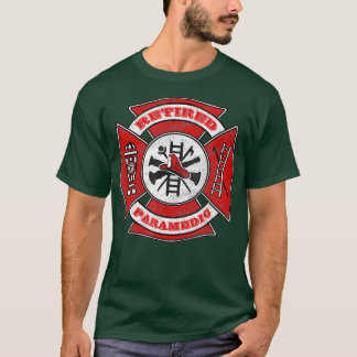Retired Fire Paramedic Firefighter Red Maltese T Shirt