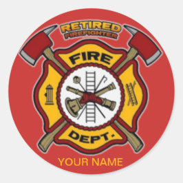 RETIRED FIREFIGHTER RUNT KLISTERMÄRKE
