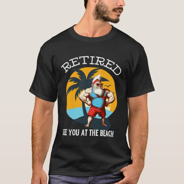 Retired Gnome Retro Buff Gnome The Beach Dad Gnome T Shirt (Framsida)