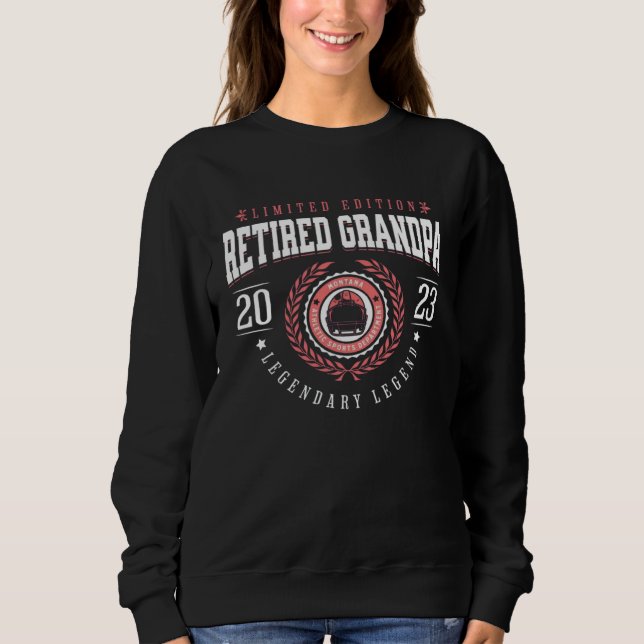 Retired Grandpa Promoted To Grandpa 2023 Montana R T Shirt (Framsida)