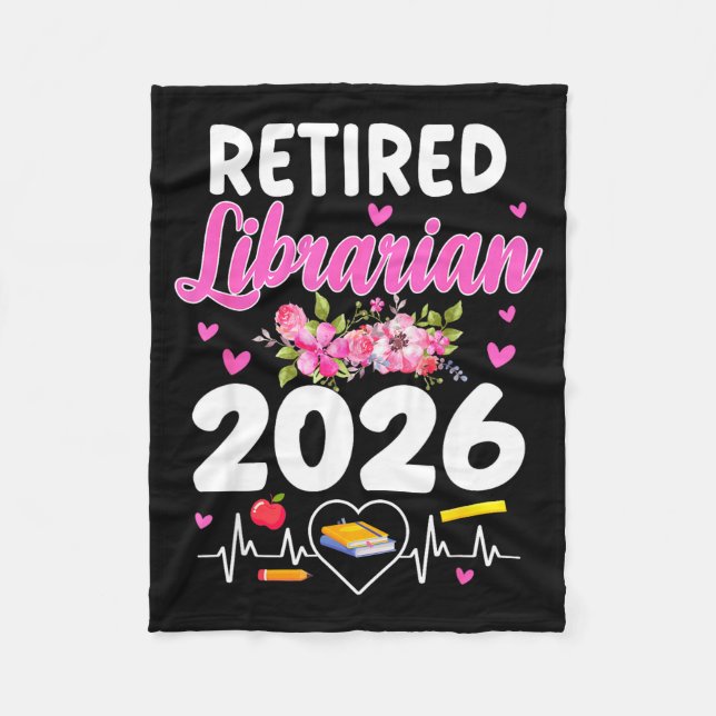 Retired librarian est 2026 school librarian fleecefilt (Framsidan)