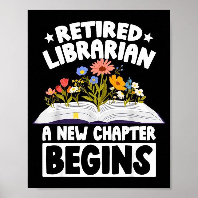 Retired librarian new chapter begins retirement poster (Framsidan)