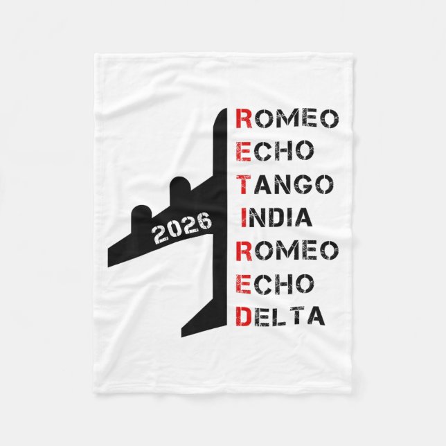 Retired Lot 2026 Phonetic Alphabet Retirement Gift Fleecefilt (Framsidan)