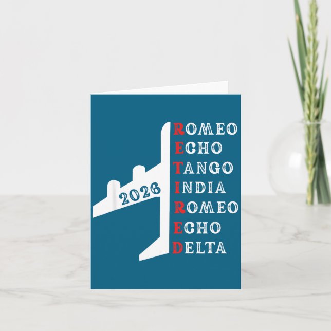 Retired Lot 2026 Phonetic Alphabet Retirement Gift Kort (Framsida)