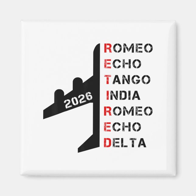 Retired Lot 2026 Phonetic Alphabet Retirement Gift Magnet (Framsidan)