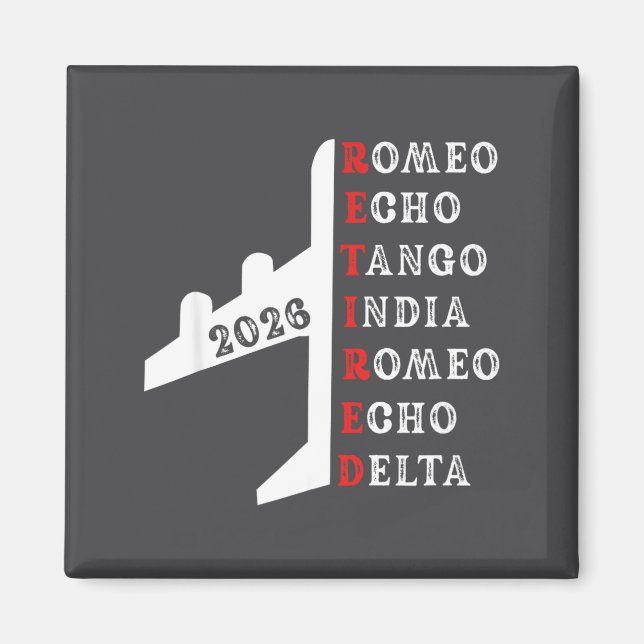 Retired Lot 2026 Phonetic Alphabet Retirement Gift Magnet (Framsidan)