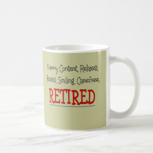 "RETIRED- lycklig som var carefree, kopplar av"… Kaffemugg