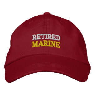 RETIRED MARINE EMBROIDERED BASEBALL CAP BRODERAD KEPS