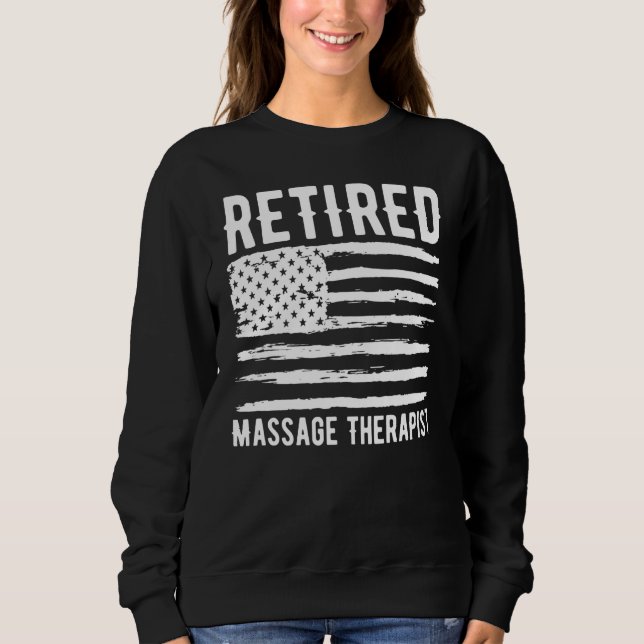 Retired Massage Therapist Profession American Flag T Shirt (Framsida)
