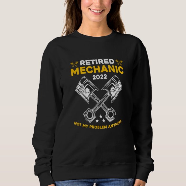 Retired Mechanic Not My Problem Anymore Car Techni T Shirt (Framsida)