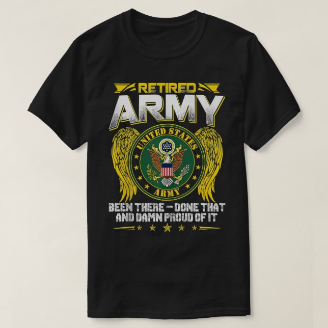 Retired Military Retirement  T Shirt (Design framsida)