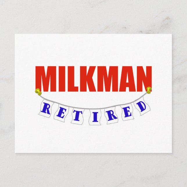 RETIRED MILKMAN VYKORT (Framsida)