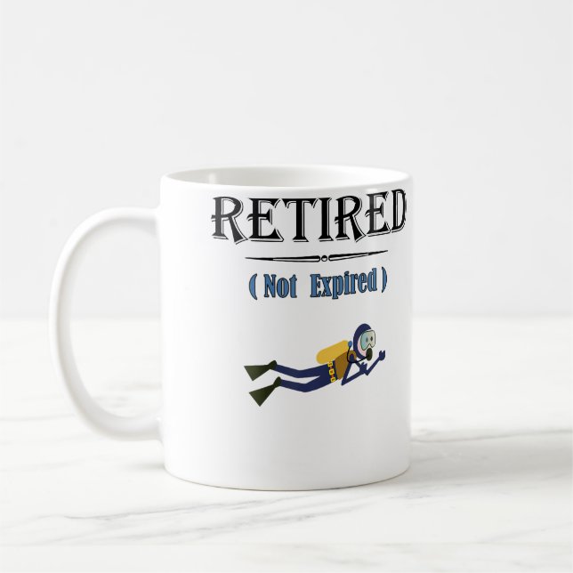 Retired Not Expired Scuba Diving Kaffemugg (Vänster)