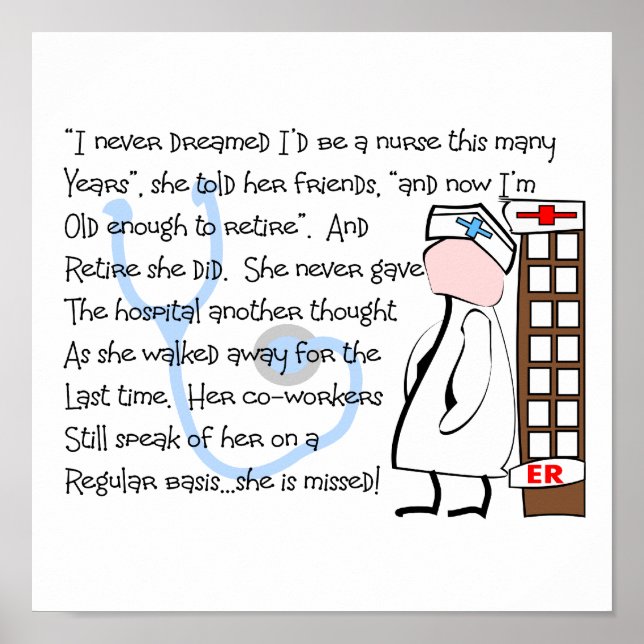 "RETIRED NURSE" Artikelpresenter Poster (Framsidan)