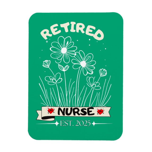Retired Nurse RN EST. 2025 Nursing Retirement  Magnet (Vertikal)