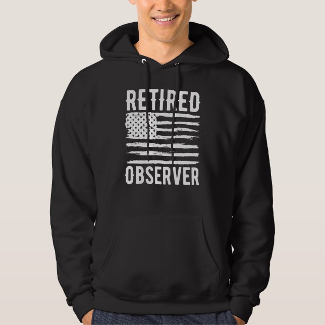 Retired Observer Profession American Flag Hoodie (Framsida)