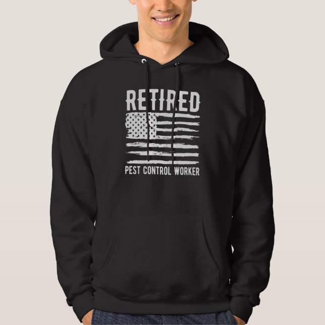 Retired Pest Control Worker Profession American Fl Hoodie (Framsida)