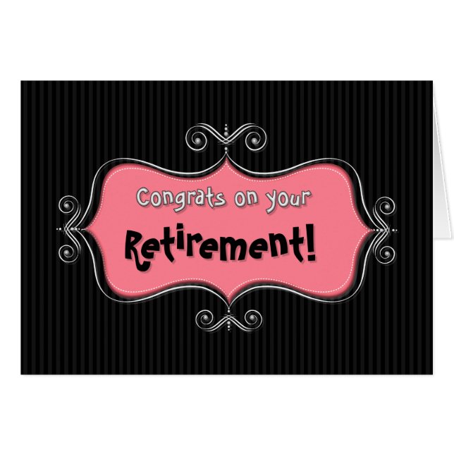 Retired Pink Swirlie Hälsningskort (Framsidan Horizontal)