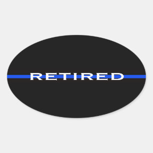 RETIRED POLICE OFFICER OVAL BUMPER STICKER OVALT KLISTERMÄRKE