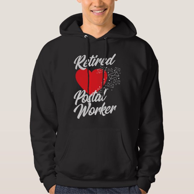 Retired Postal Worker Flag US Mailman Retirement Hoodie (Framsida)