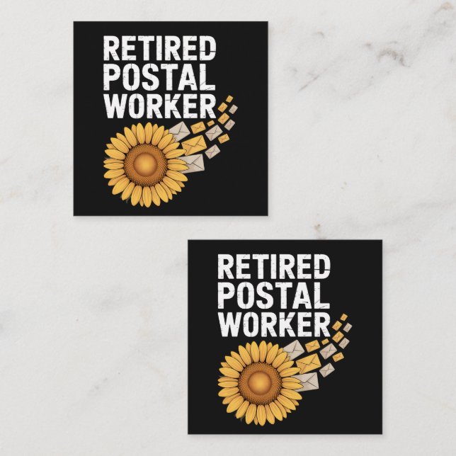 Retired Postal Worker Fyrkantigt Visitkort (Fram/baksida)
