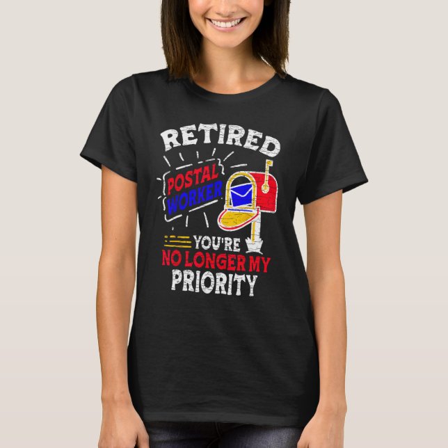 Retired Postal Worker Mailman T Shirt (Framsida)