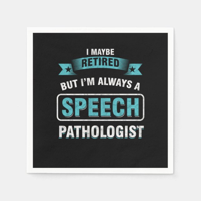 Retired SLP Speech Language Pathologist Therapist  Pappersservett (Framsidan)