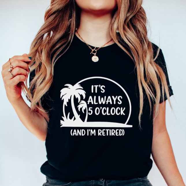 Retired Summer, “Always 5 O’Clock” Palm Tree  T Shirt (Skapare uppladdad)