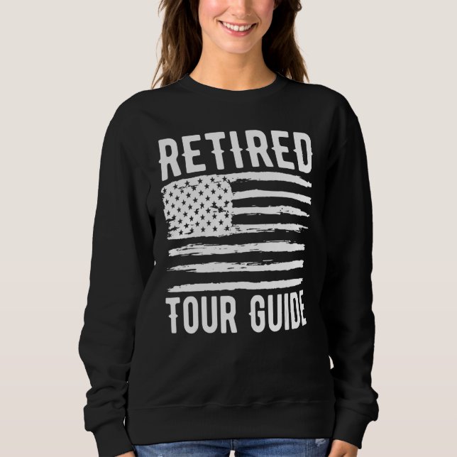 Retired Tour Guide Profession American Flag T Shirt (Framsida)